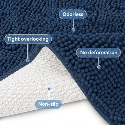 Bcoimo Bathroom Rugs 24x17, Bath Mats for Bathroom Non Slip with Rubber Backing,High Absorbent Microfiber Bath Rugs Quick Drying, Machine Washable, Durable Decor
