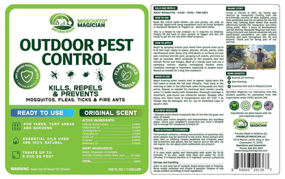 Mosquito Magician Ready-to-Use Mosquito Yard Spray 2 Gal (original scent) – Kills Mosquitoes, Fleas & Fire Ants, Repels & Prevents Ticks – Essential Oil Formula for Sprayers, Foggers & Misting Systems