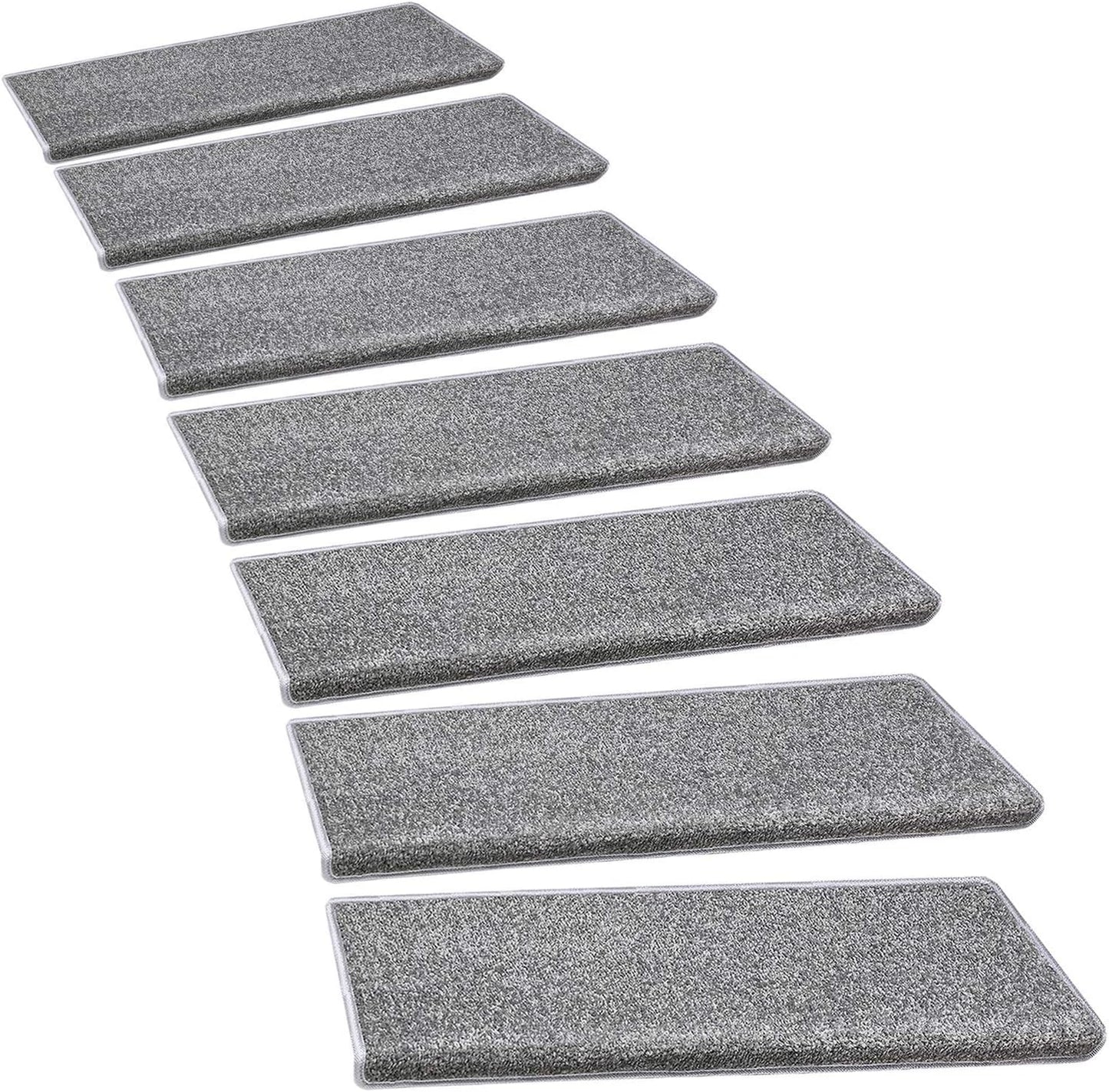 PURE ERA Carpet Stair Treads Tape Free Non Slip Indoor Stair Carpet Stair Protectors Pet-Friendly Non-Slip Skid Resistant Washable Reusable 8" x 30"(2 Pieces,Black)