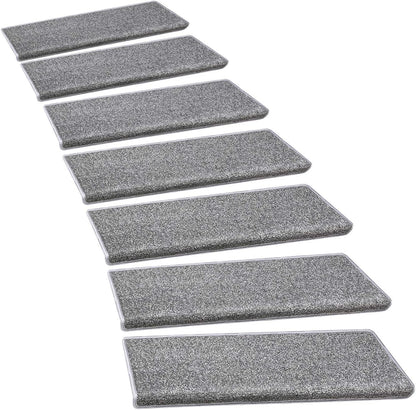 PURE ERA Carpet Stair Treads Tape Free Non Slip Indoor Stair Carpet Stair Protectors Pet-Friendly Non-Slip Skid Resistant Washable Reusable 8" x 30"(2 Pieces,Black)