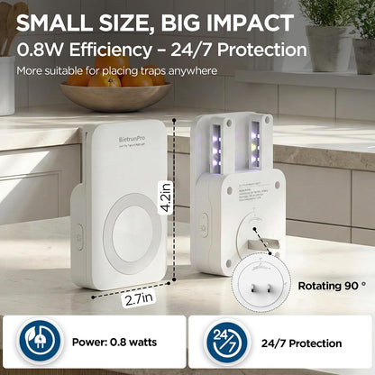 Flying Insect Traps+5 Refill Cartridges, 2026 2nd Gen, UV/Blue/Yellow Light Plug in Fly Trap & Indoor Bug Catcher for Gnats, No-Mess Bug Zapper, House & Fruit Flies, 7 * 24hrs Pest Control