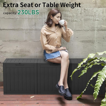 EasyUp 50 Gallon Outdoor Storage Box Waterproof Lockable Deck Boxes | UV Resistant Resin, for Garden Tools Cushions Patio Equipment, 300 lbs Capacity, Portable Design, Easy 16-Min Assembly