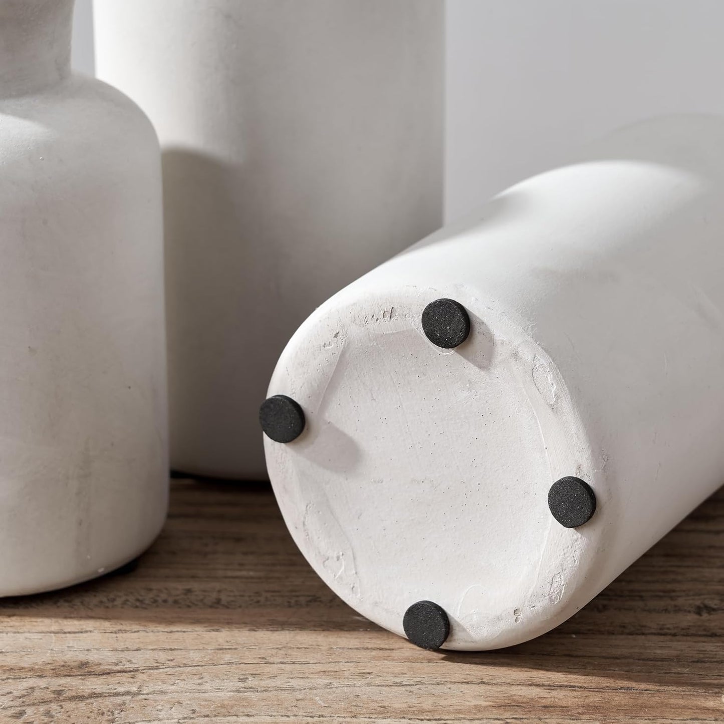 LUKA Ceramic Rustic Farmhouse Vase,Terracotta Vases for Decor,Vase Set of 3,Vases for Your Bedroom,Office,Living Room,Fireplace,Bookshelf Decor,Housewarming 10+7.5+5 Inch