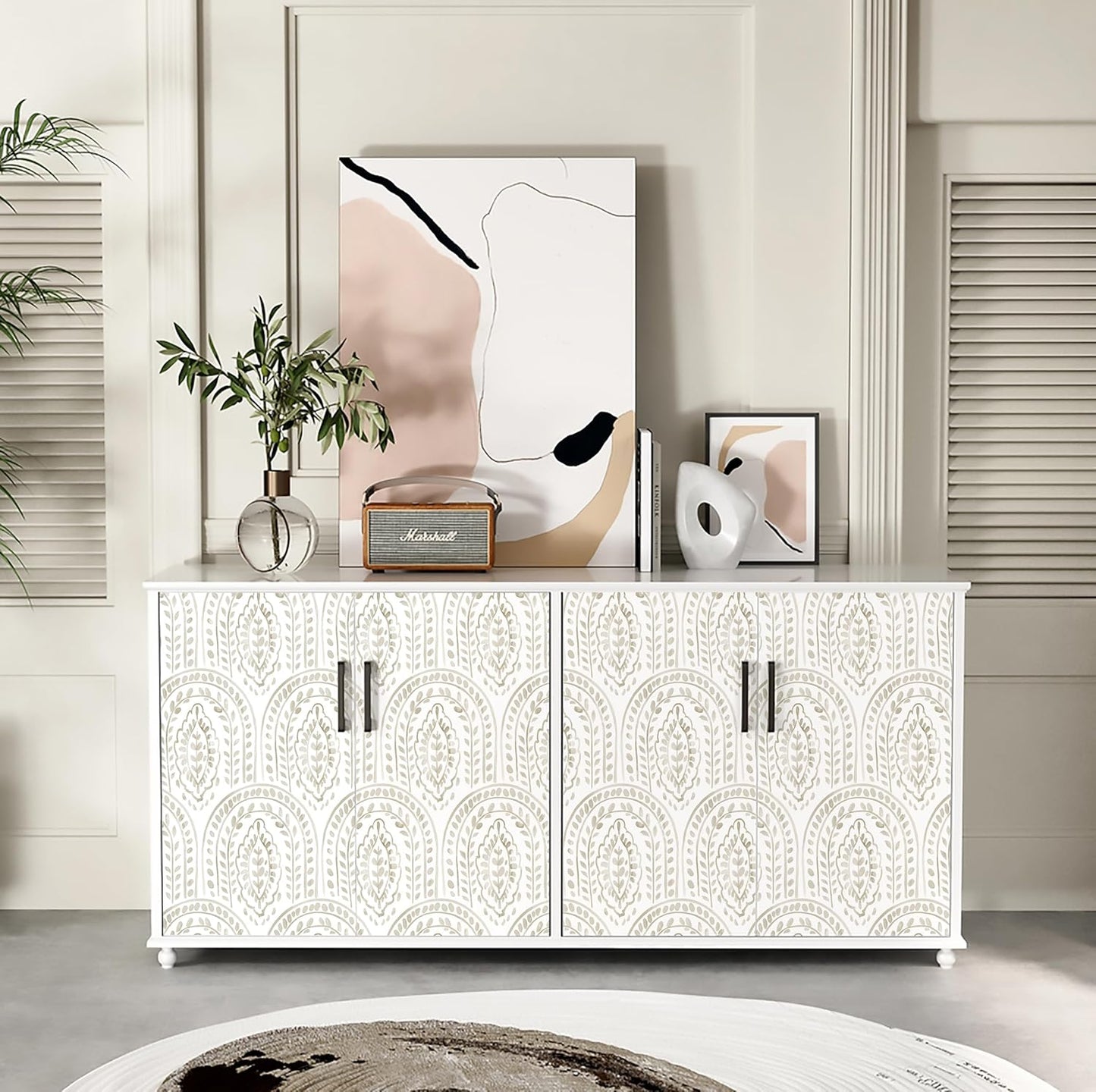 EeeComing Peel and Stick Wallpaper Boho Modern Wall Paper Peel and Stick Removable Contact Paper Self Adhesive Wallpapers for Bedroom and Bathroom Wallpaper Cabinet Shelf Liner Vinyl 118.1 "x17.3