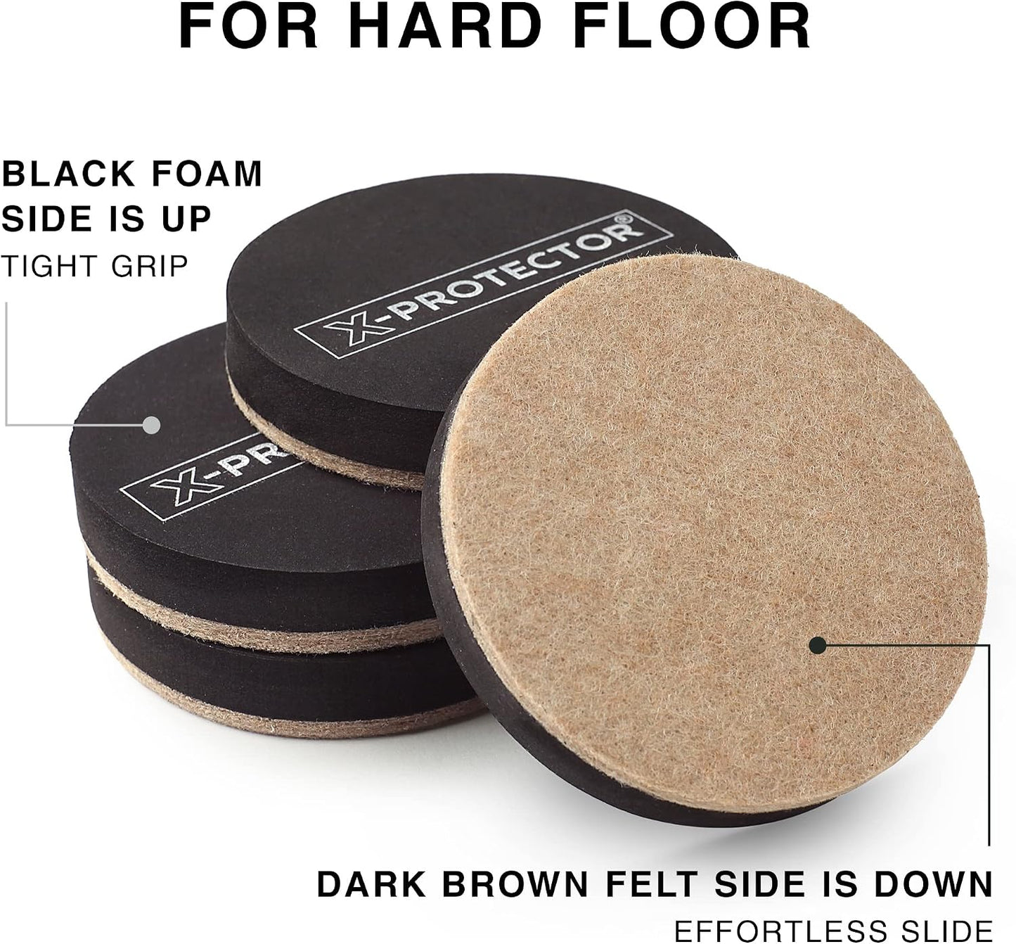 Chair Sliders X-PROTECTOR – Furniture Sliders 40 pcs Carpet Sliders 1” – The Best Furniture Moving Pads – Premium Chair Leg Floor Protectors – Slide Effortlessly with Chair Pads & Protect Your Floor!