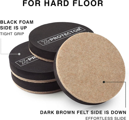 Chair Sliders X-PROTECTOR – Furniture Sliders 40 pcs Carpet Sliders 1” – The Best Furniture Moving Pads – Premium Chair Leg Floor Protectors – Slide Effortlessly with Chair Pads & Protect Your Floor!