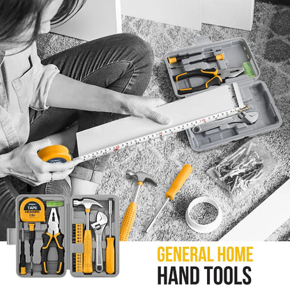 Hi-Spec Tool Kit Yellow 20pc. Small Tool Kit for Home DIY & Office Repairs. Compact and Lightweight Essential Tools in a Portable Book-Sized case.