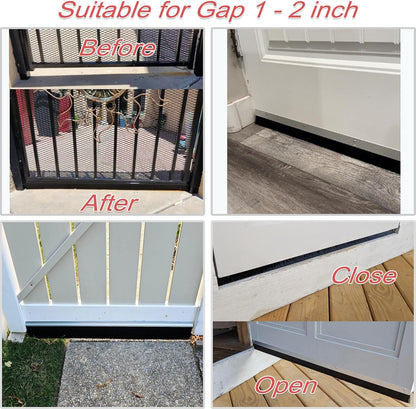 39 inch Door Sweep for Exterior Doors with 2 inch PP Soft Brush, Aluminum Dustproof Bottom of Door Weatherstrip (3)