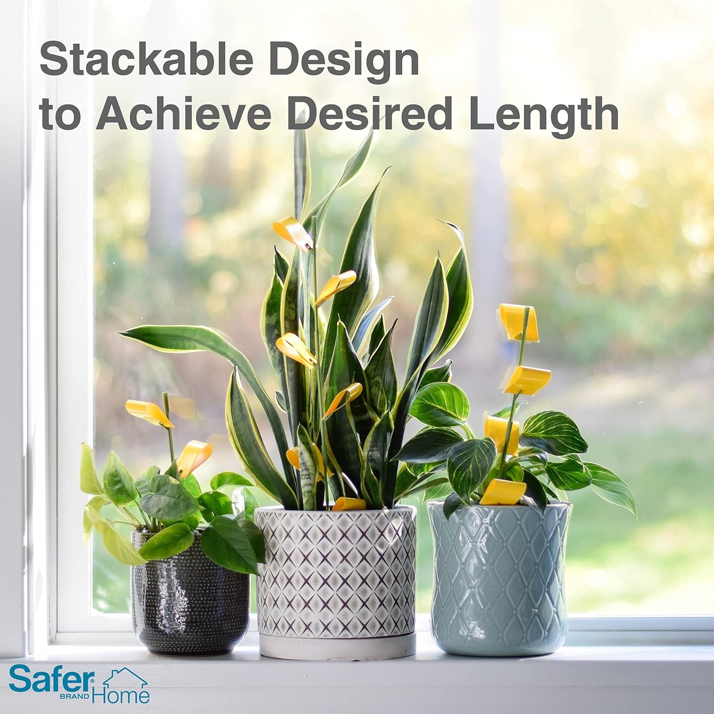 Safer Brand Home SH5026 Houseplant Sticky Stake Insect Traps for Indoor Plants - 16 Traps Included - Controls Aphids, Whiteflies, Fruit Flies, Fungus Gnats, and Other Insects