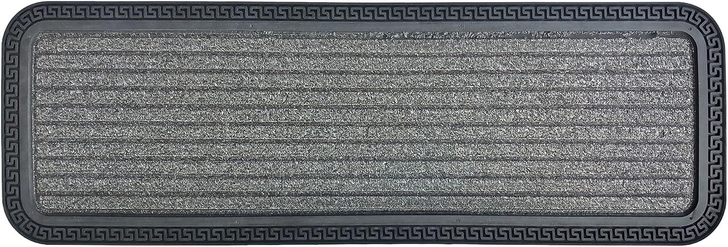 Ottomanson Non Slip Stair Treads Indoor – Peel and Stick Carpet Stair Treads for Wooden Stairs, Self Adhesive Anti Slip Stair Pads for Kids & Pets – 7.9" x 29.9", 7 Pack – Black