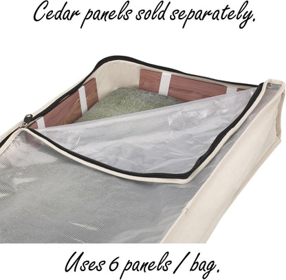 Household Essentials Cedarline 6‑Shelf Hanging Closet Organizer in Heavy‑Duty Cotton Canvas, Cream