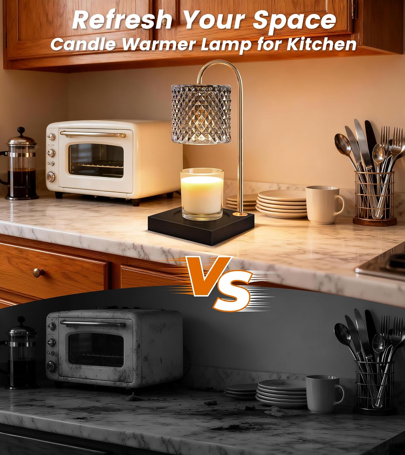 TigQiang Candle Warmer Lamp with Timer Dimmer, Birthday Gifts for Women Mom, House Warming Gifts, Elegant New Home Decor, Wax Warmer for Jar Candles, Heater Lamp for Scented Wax, Clear Glass