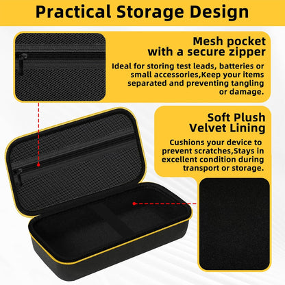 Carrying Case for Fluke 15B+/17B+/Fluke 101/117/115/116/114/113/177/179/233/106/107 Multimeter Testers and Accessories, Multimeter Storage Bag Organizer Box -Black (Case Only)