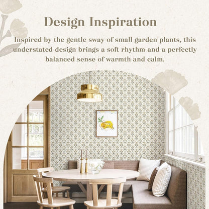 Dimoon 17.3''x78.7'' Peel and Stick Wallpaper Floral Cute Contact Paper Vintage Village Country Cottage Wallpaper Farmhouse Yellow Beige Renter Friendly Geometry Waterproof Embossed Kitchen Bedroom