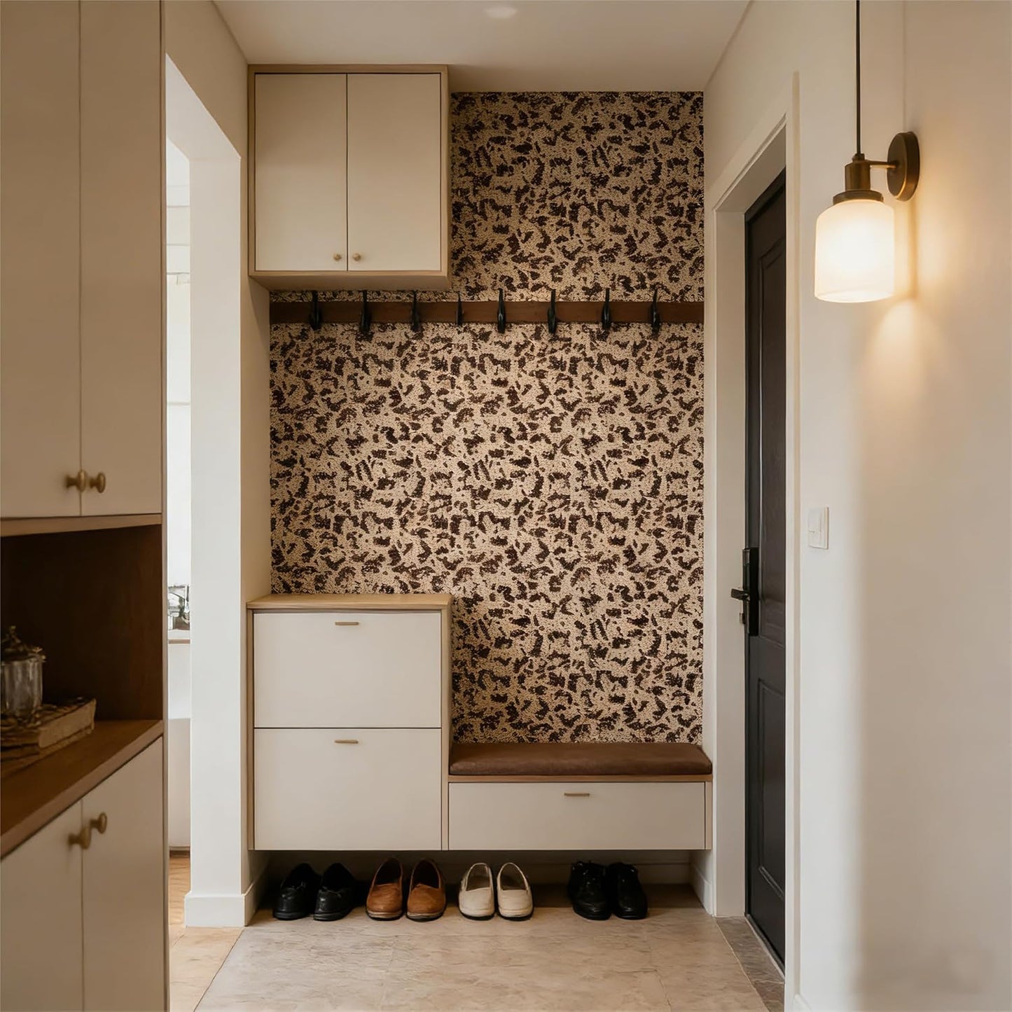 Peel and Stick Wallpaper Removable Self-Adhesive, Renter Friendly Waterproof Vinyl Contact Paper, Boho Self Stick Wall Paper for Bedroom Bathroom Cabinet Furniture Makeover, 17.5" x 118"
