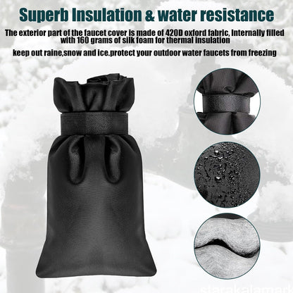 Outdoor Faucet Covers for Winter Freeze Protection- Fit for Outdoor Water Faucet Cover Socks for Winter Freeze Protection Pipe Antifreeze Water Insulation Spigot Backflow Cover 5.3" W x 8" H -4 Pack