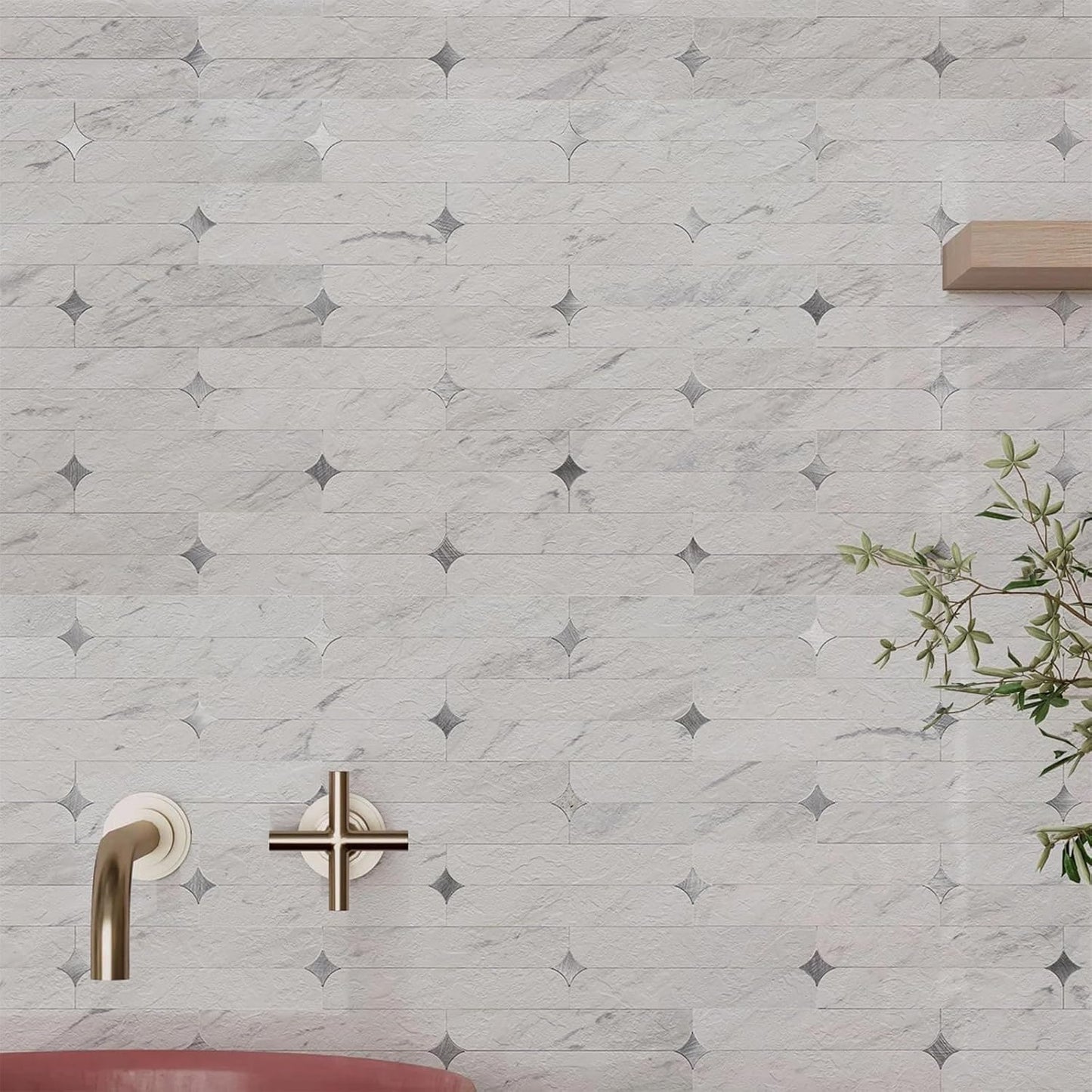 Peel and Stick Backsplash Tile, 10 Sheets Waterproof PVC Wall Tiles for Kitchen Bathroom, Thick Self Adhesive Stick on Backsplash, Covers 9.67 Sq.Ft