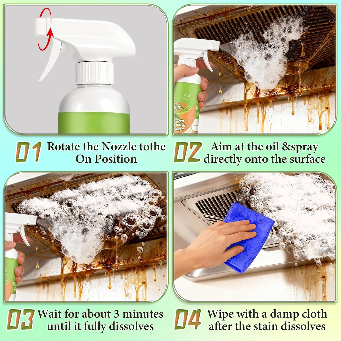 2PCS Electrolyzed Ion Kitchen Electrical Cleaner Spray- Electrolyzed Ion Kitchen Heavy Duty Cleaner Degreaser, Multi-purpose Household Cleaning, for Household, Oven, Stove, Range Hood