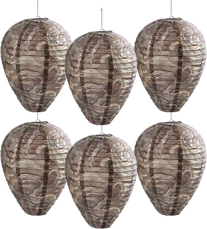 4 Pack Hanging Paper Fake Wasp Nests for Home(Brown)