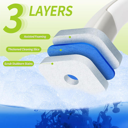 IVYROLL Toilet Bowl Cleaner Wand with 14 Refills, Disposable Toilet Brush Set with Holder, Cleaning System Starter Wand Kit, Bathroom Cleaning Set