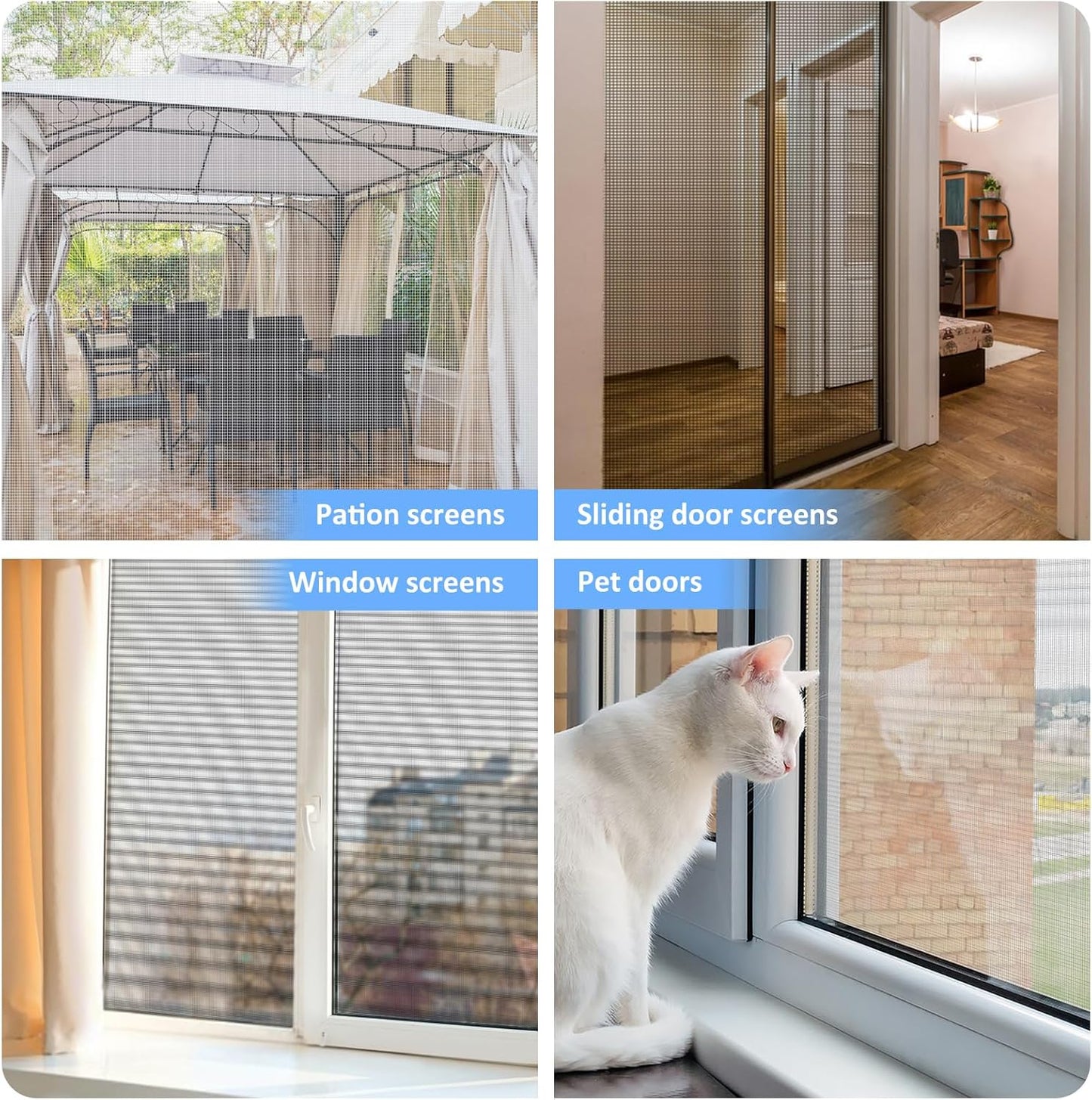 Magnetic Screen Door - Self Sealing, Heavy Duty, Hands Free Mesh Partition Keeps Bugs Out Let Breeze in- Pet and Kid Friendly - Keep Open Feature (Black, Fit Door Size 38 x 82 Inch)