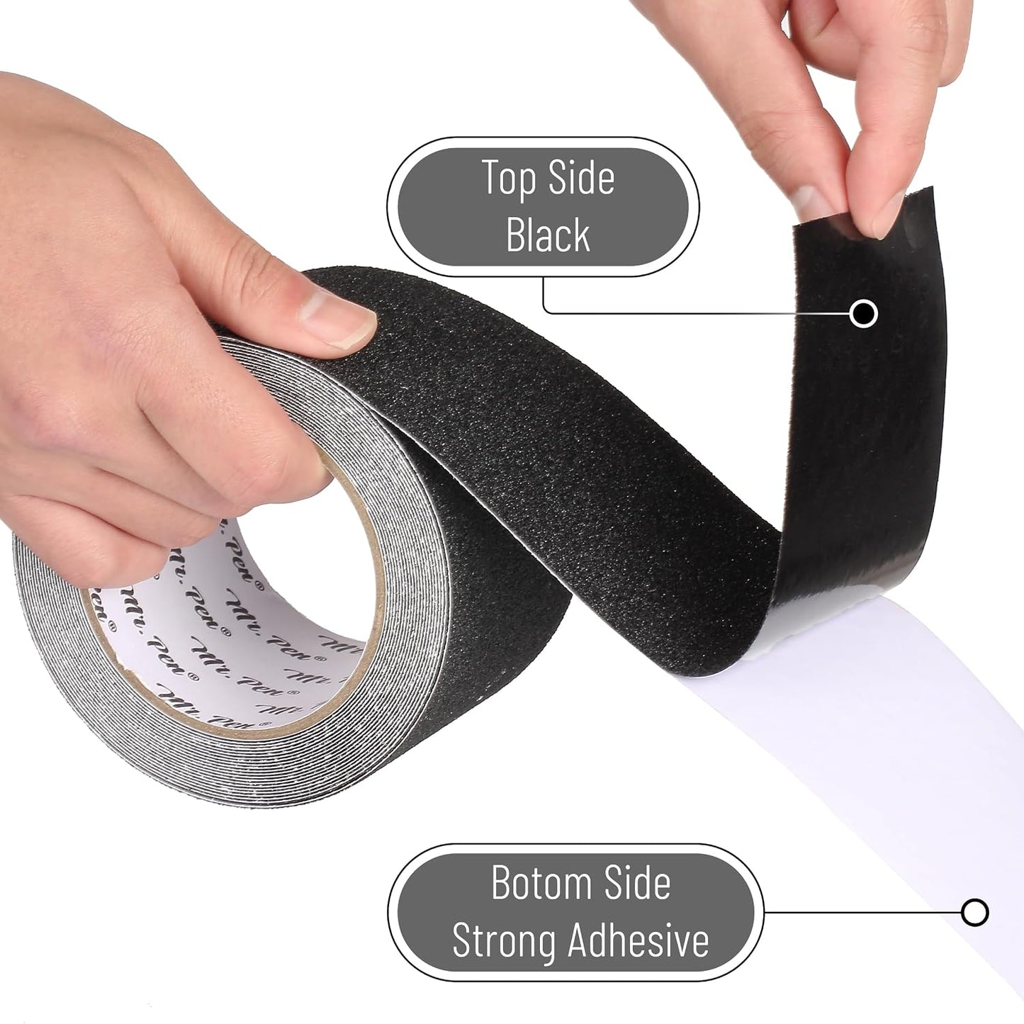 Mr. Pen- Grip Tape, 2 Inch, 23 Feet, Anti Slip/Non Skid Tape, Grip Tape | Friction Tape for Stair, Black Grip Tape Roll, Waterproof