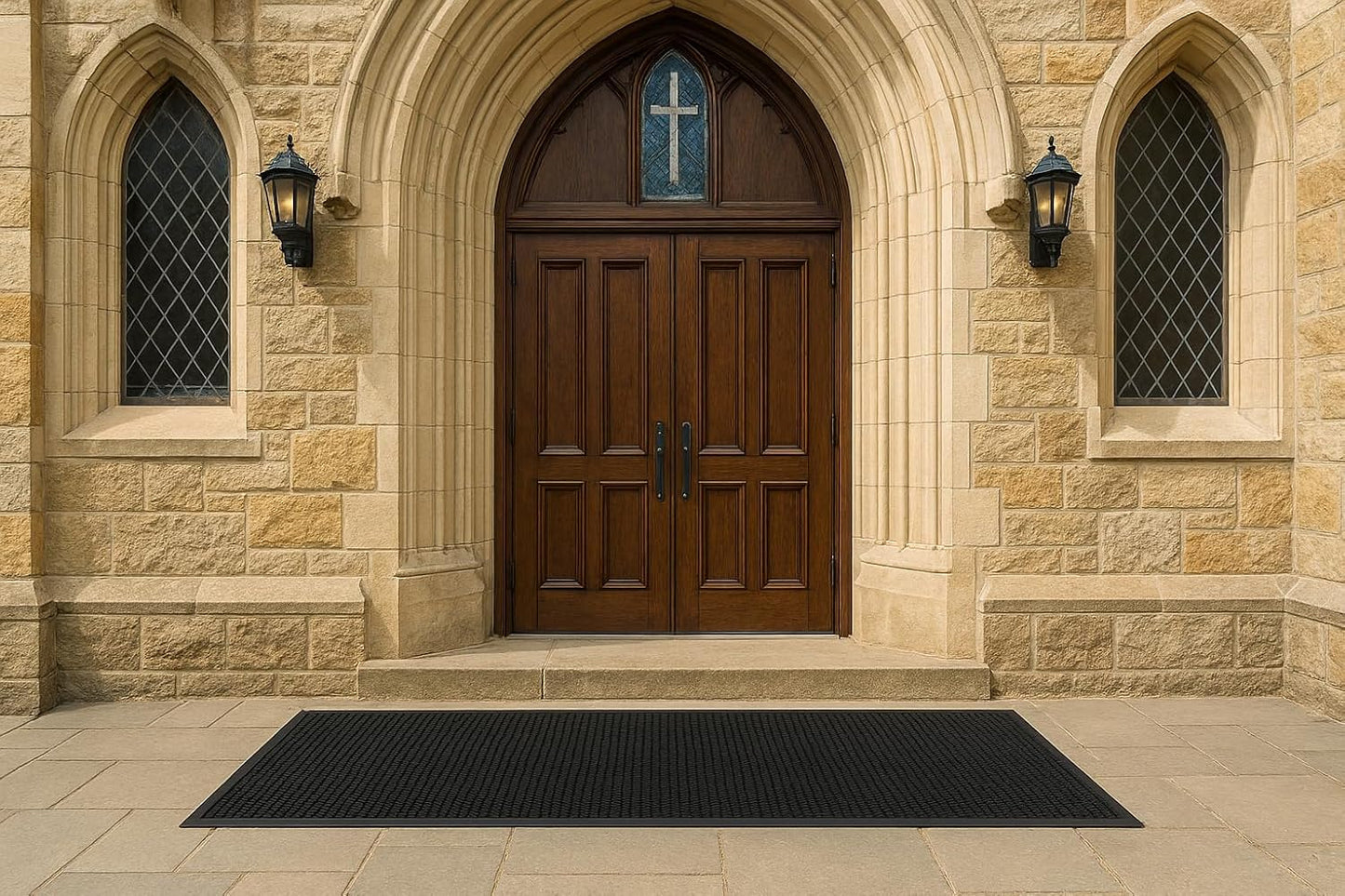 Guardian - MLL14030500 Clean Step Scraper Outdoor Floor Mat, Natural Rubber, 3'x5', Black, Ideal for any outside entryway, Scrapes Shoes Clean of Dirt and Grime