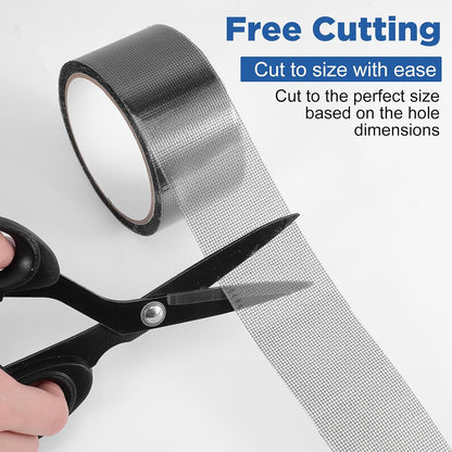 Window Screen Repair Tape 2 in x 16.4 FT- Strong Adhesive Screen Patches | for Covering Windows or Doors Pet Mesh Cage Tears Holes, Black