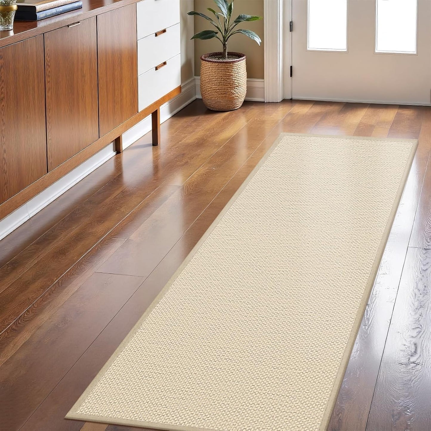 LEKEEPGO Door Mat 17"x29", Non Slip Door Mat Indoor Entrance, Rubber Backing Indoor Door mats Washable Absorbent Low-Profile Doormat Front Entryway Entry Resist Dirt Inside Door Mats, Khaki
