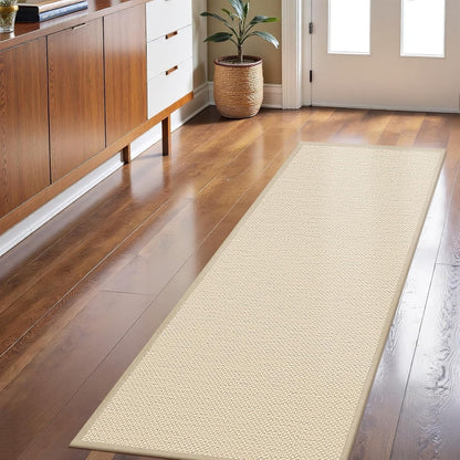 LEKEEPGO Door Mat 17"x29", Non Slip Door Mat Indoor Entrance, Rubber Backing Indoor Door mats Washable Absorbent Low-Profile Doormat Front Entryway Entry Resist Dirt Inside Door Mats, Khaki