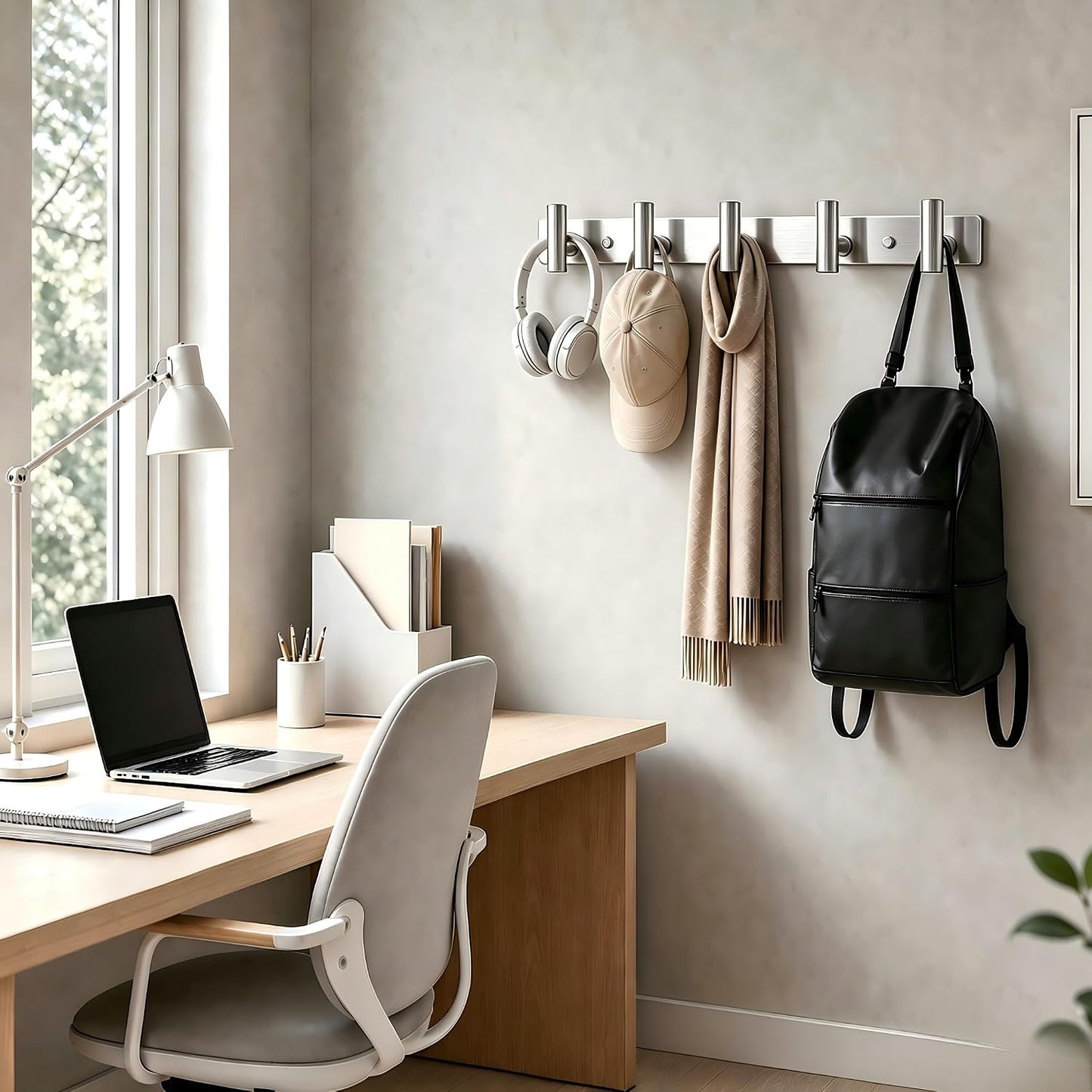 Wall Mounted Coat Rack-3 Hooks, Heavy Duty Stainless Steel Wall Hooks for Towel Coat Bag, Hat Rack Coat Hanger Coat Hooks Towel Racks for Bathroom Entryway Kitchen Office (Silver, 1 Pack)