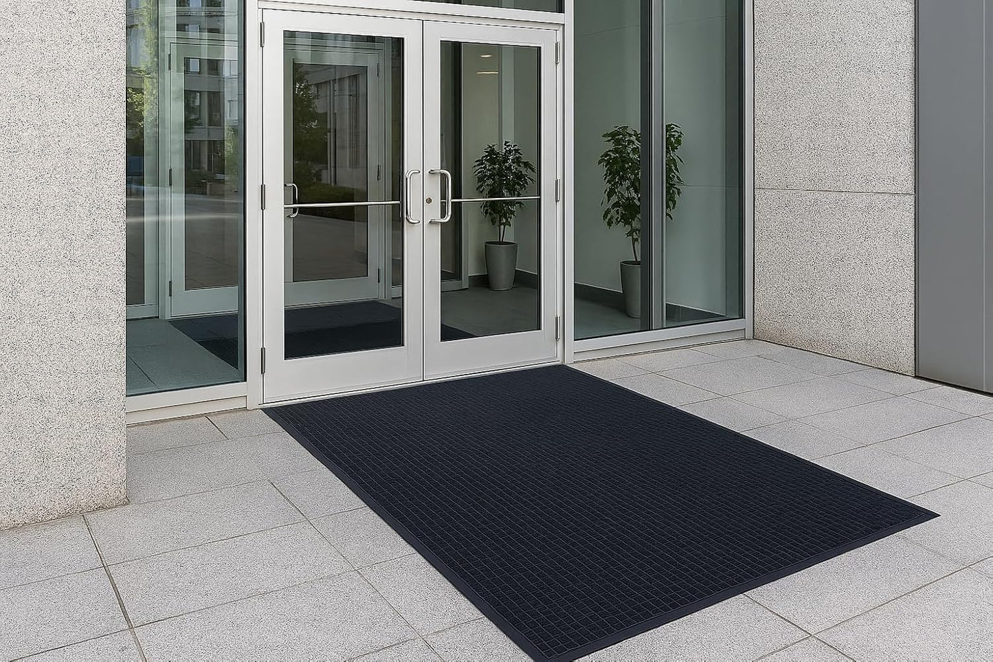 Guardian WaterGuard Indoor/Outdoor Wiper Scraper Floor Mat, Rubber/Nylon, 3'x4', Grey