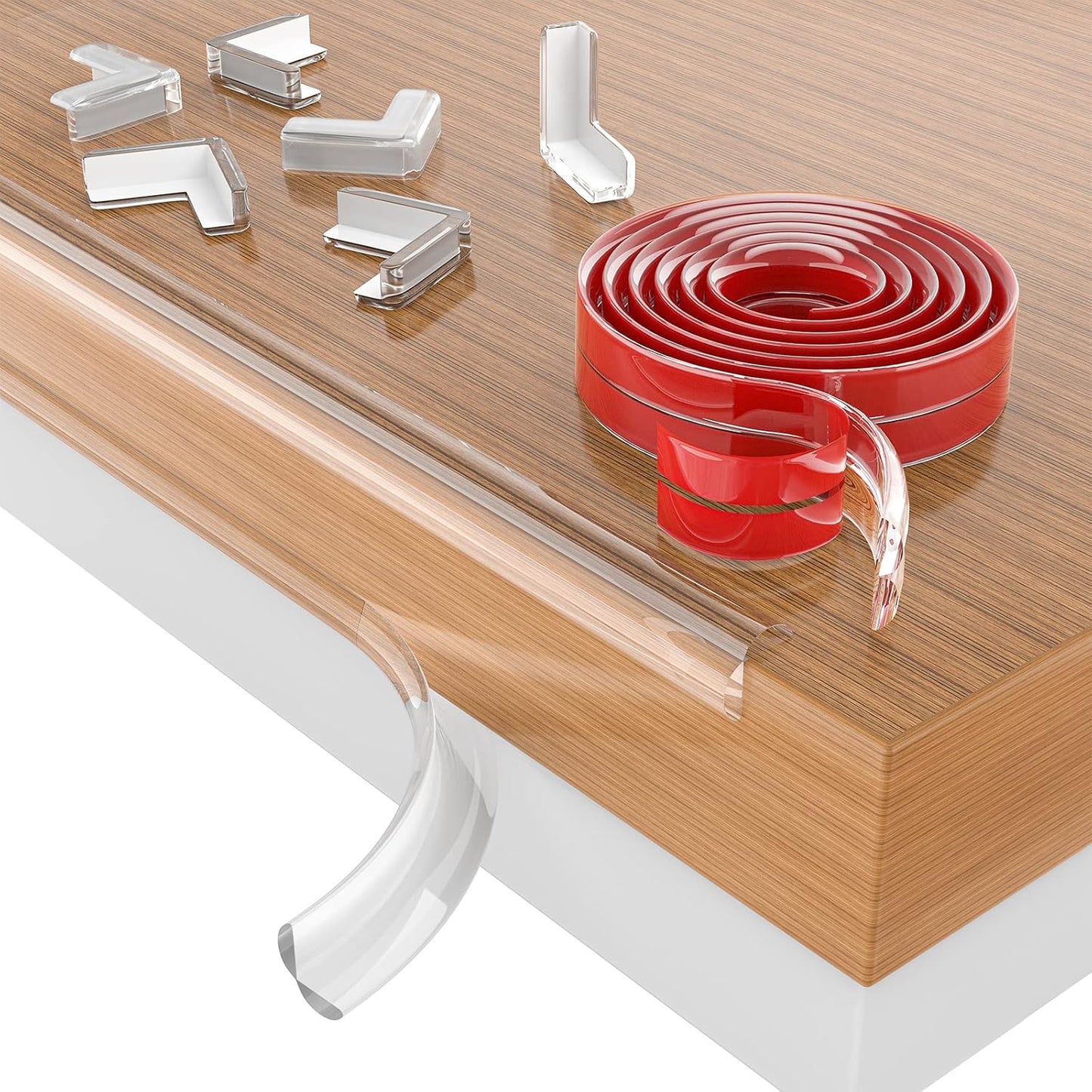 Baby Proofing, 6.6ft Edge Protector Strip Clear, Silicone Soft Corner Protectors with Upgraded Pre-Taped Strong Adhesive, Edge Protectors for Sharp Corners of Cabinets, Tables, Drawers