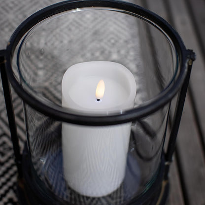 Stonebriar 6 Count White Real Wax 3x3 Flameless LED Pillar Candles with Remote and Timer