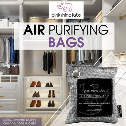 Nature Fresh Premium Bamboo Charcoal Air Purifying Bag - Scent Free Odor Eliminator for Home and Car- Kid and Pet Friendly Air Fresheners and Odor Absorber - Activated Charcoal 1x 500g