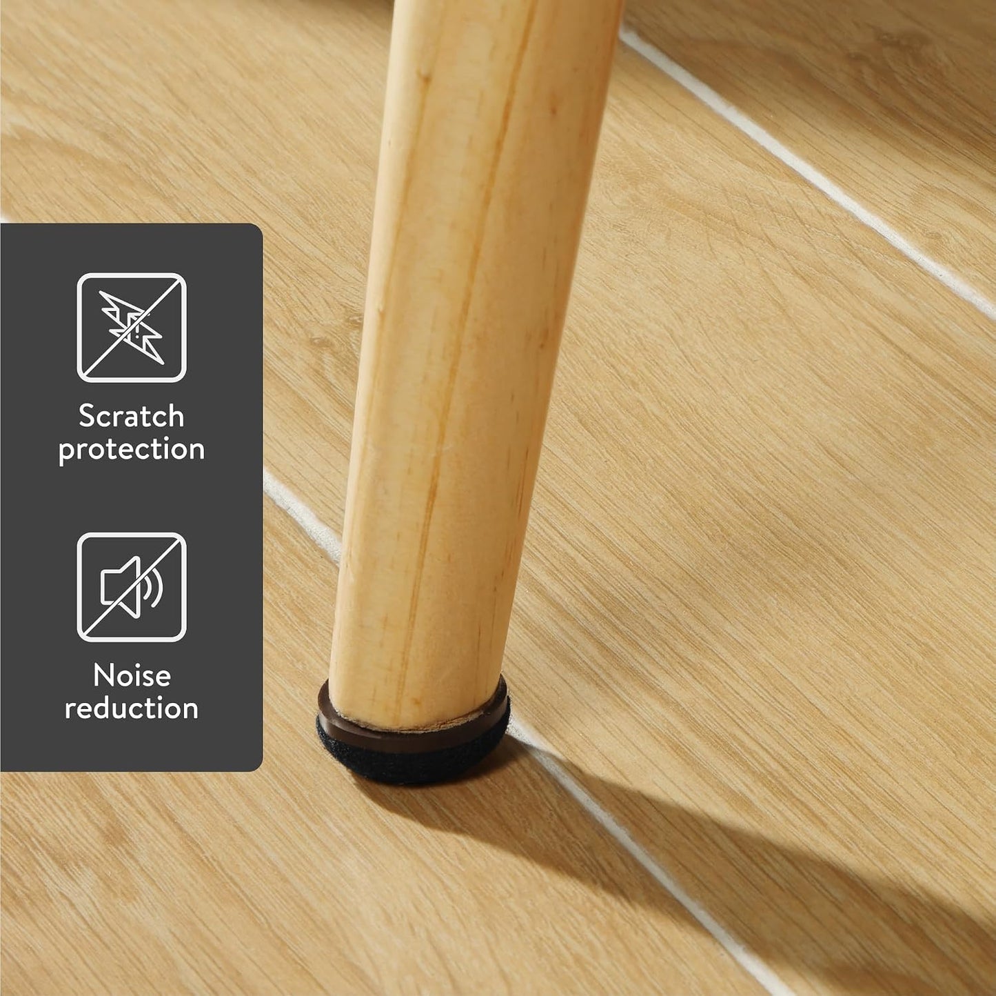 Aneaseit Felt Furniture Pads - Round Chair & Table Leg Protection for Hardwood Floors - Heavy Duty Floor Protectors - Pad Sliders for Chair Legs - 1 inch (25mm) 8 Pack - Black