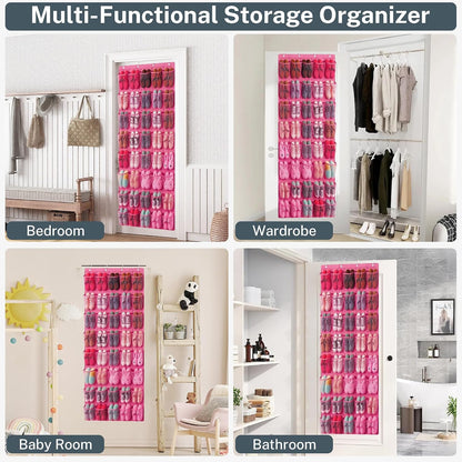 40 Large Mesh Pocket Over the Door Shoe Organizer,Hanging Shoe Rack for Door,Hualleko Shoes Organizer Hanger with Large Capacity, Shoes Storage Holder Sturdy Non-woven Fabric - Stores 20 Pairs (White)