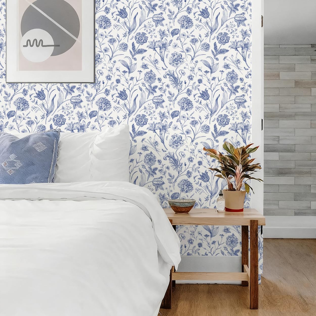 Black and Beige Peel and Stick Wallpaper Botanical Contact Paper 16.9inch x 118.1inch Floral Wall Paper Peel and Stick for Bathroom Bedroom Removable Self Adhesive Wallpaper Decor Vinyl