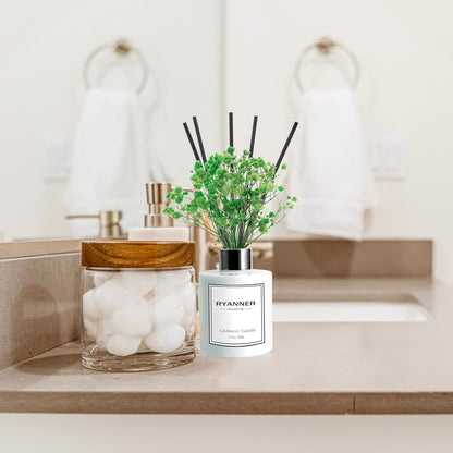 Reed Diffuser Set,5.1 fl oz Clean Linen Scent Diffuser with Sticks Home Fragrance Reed Diffuser with Essential Oil for Bathroom Shelf Decor&Air Freshener,Home Bathroom Office Decor & Gifts
