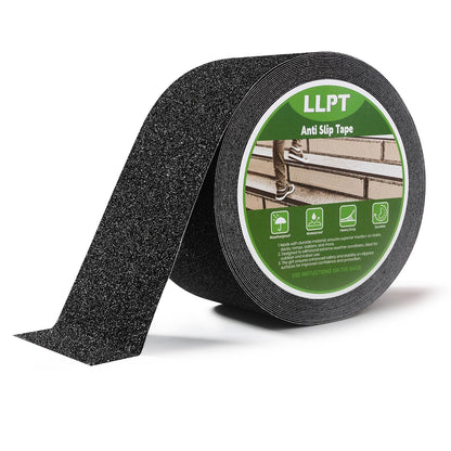 LLPT Grip Tape 2" x 16.5 Ft Ft Black Heavy Duty Anti Slip Tape | Waterproof, Deep Diamond Anti-Slip Texture, Strong Adhesion for House Stairs Ladders Bathroom Floor Steps Staircase Tread