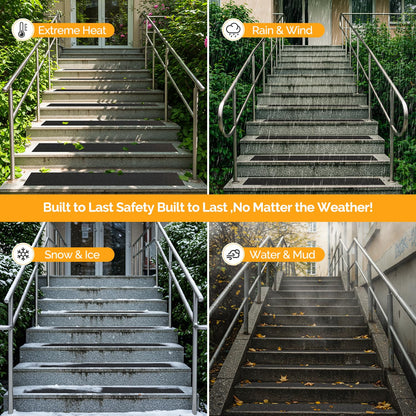 KOOTETA Stair Treads for Wooden Steps Indoor, 15 Pack 8" X 30" Non Slip Carpet Stair Treads with Reusable Adhesive for Kids Elders and Dogs, Surface Polyester TPR Backing Stair Runner Rugs, Dark Grey