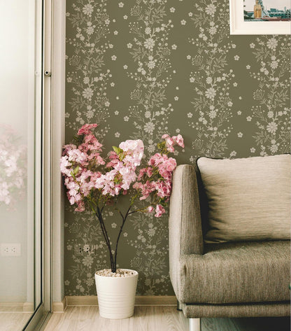Peel and Stick Wallpaper Boho Wall Paper Peel and Stick Modern Watercolor Beige Wallpaper for Bathroom 17.3"x118"