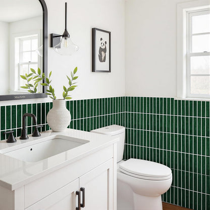Peel and Stick Backsplash Tiles for Kitchen Bathroom - 10 Sheets 11.61" x 11.61" 3D Self Adhesive Wall Tiles Waterproof Hard PVC Ceramic Tile Easy DIY Installation Green