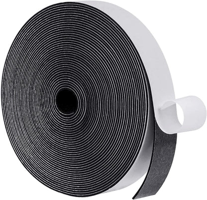 MAGZO Weather Stripping Door Seal, 1/2 Inch Wide X 1/8 Inch Thick Adhesive Foam Tape Soundproof Weatherstripping for Windows, 3 Rolls Total 50FT Black