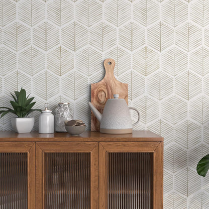 MelunMer 118In L 17.3In W Modern Peel and Stick Wallpaper Boho Contact Paper for Cabinets/Drawers Self Adhesive Removable Wallpaper for Bedroom/Bathroom Waterproof Geometric Contact Paper Beige/White