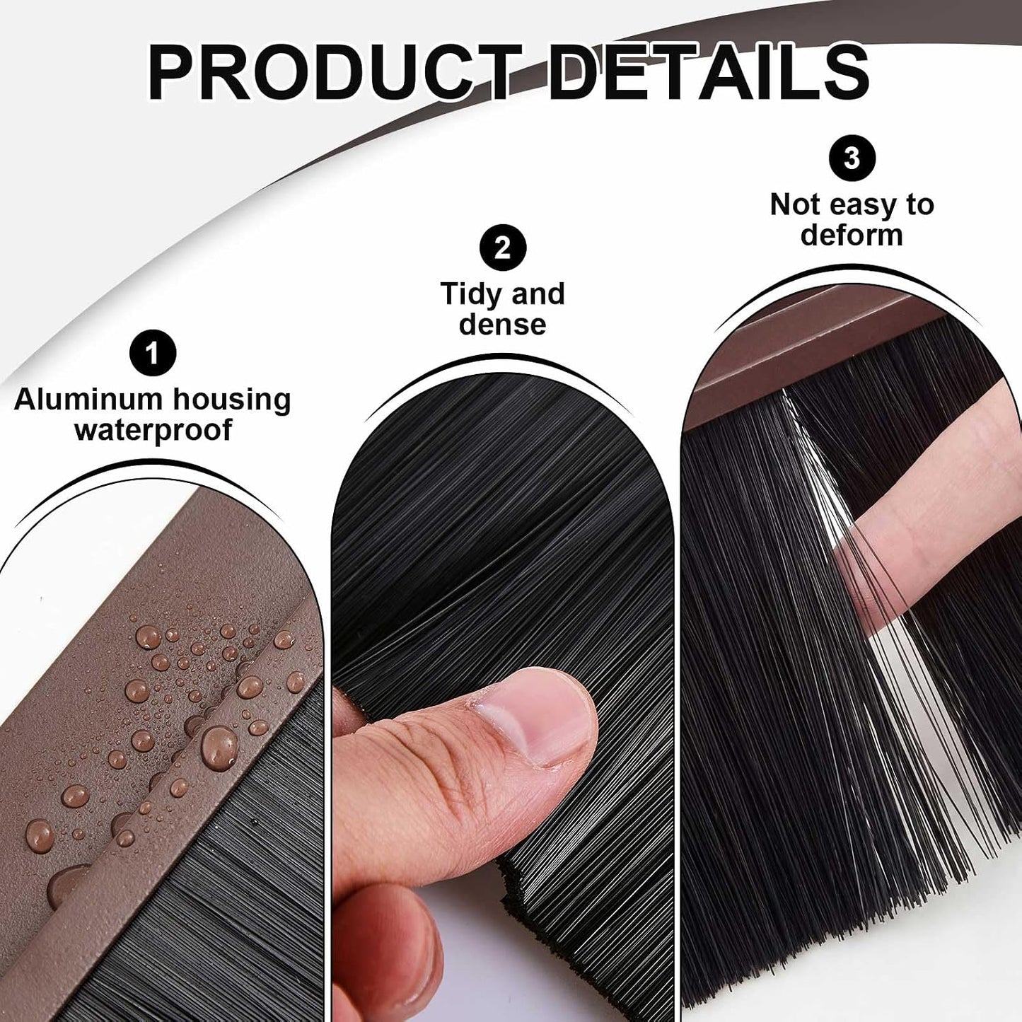 Frienda 2 Set Door Brush Bottom Sweep Brush Weather Stripping Aluminum Door Seal with Screws for Gaps up to 1 Inch, for Home, Commercial Gate, Fill Gaps Dust, Debris (1 x 36 Inch,Gray)