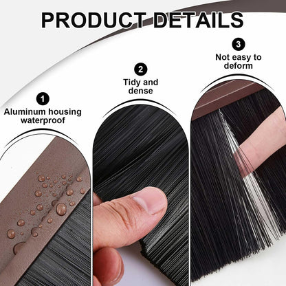 Frienda 2 Set Door Brush Bottom Sweep Brush Weather Stripping Aluminum Door Seal with Screws for Gaps up to 1 Inch, for Home, Commercial Gate, Fill Gaps Dust, Debris (1 x 36 Inch,Gray)