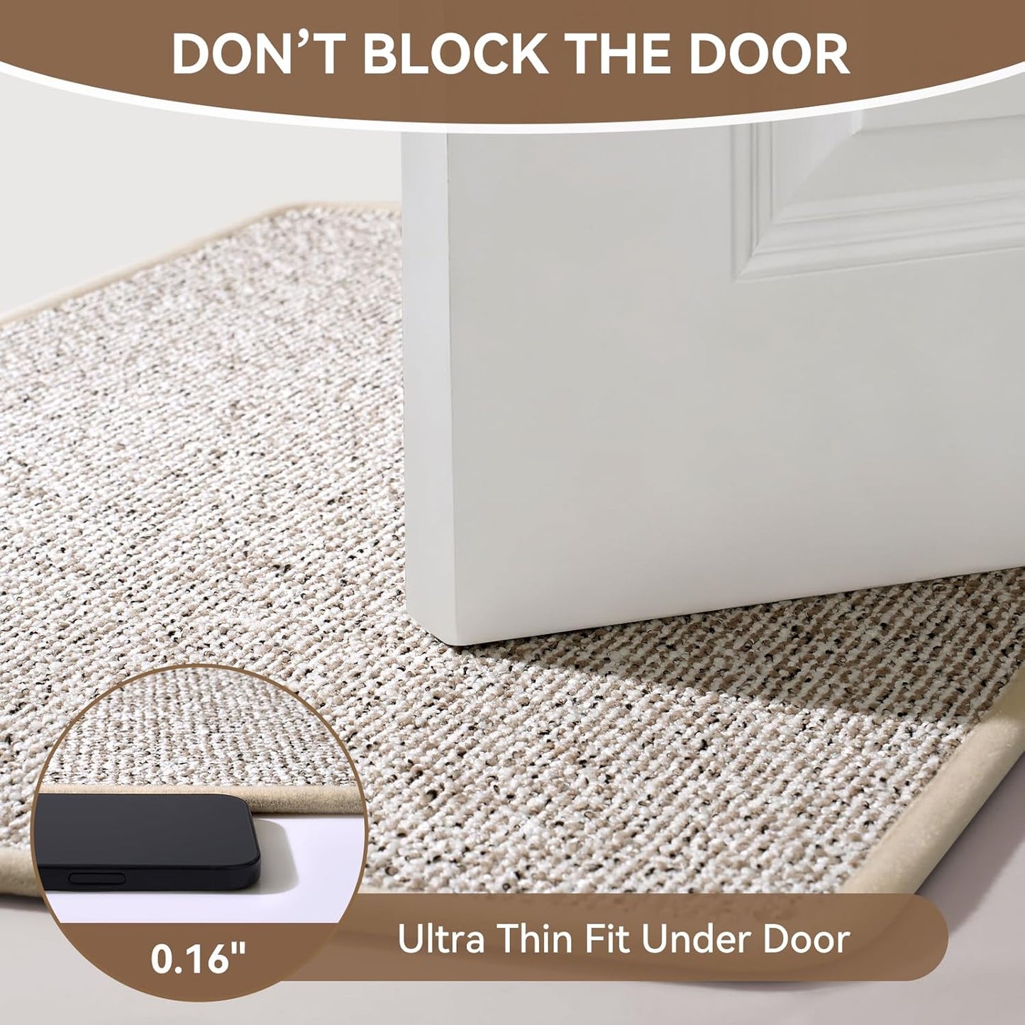 Non Slip Bath Mat with Rubber Backing, Absorbent Quick Dry Bath Rugs Washable, Thin Bathroom Rugs Fit Under Door for Bathroom Floor, Shower and Sink, 16"×24", Grey