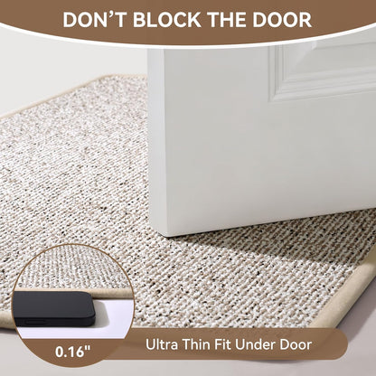 Non Slip Bath Mat with Rubber Backing, Absorbent Quick Dry Bath Rugs Washable, Thin Bathroom Rugs Fit Under Door for Bathroom Floor, Shower and Sink, 16"×24", Grey