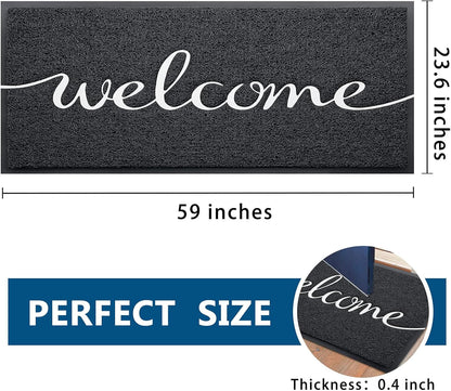 EARTHALL Door Mat Outside Inside Home Doormat, 30"x17.5", Durable Floor Mat Non Slip Mat Ultra Absorb Mud Easy Clean Front Doormat for Garage, Entryway, Patio, High Traffic Areas, Black